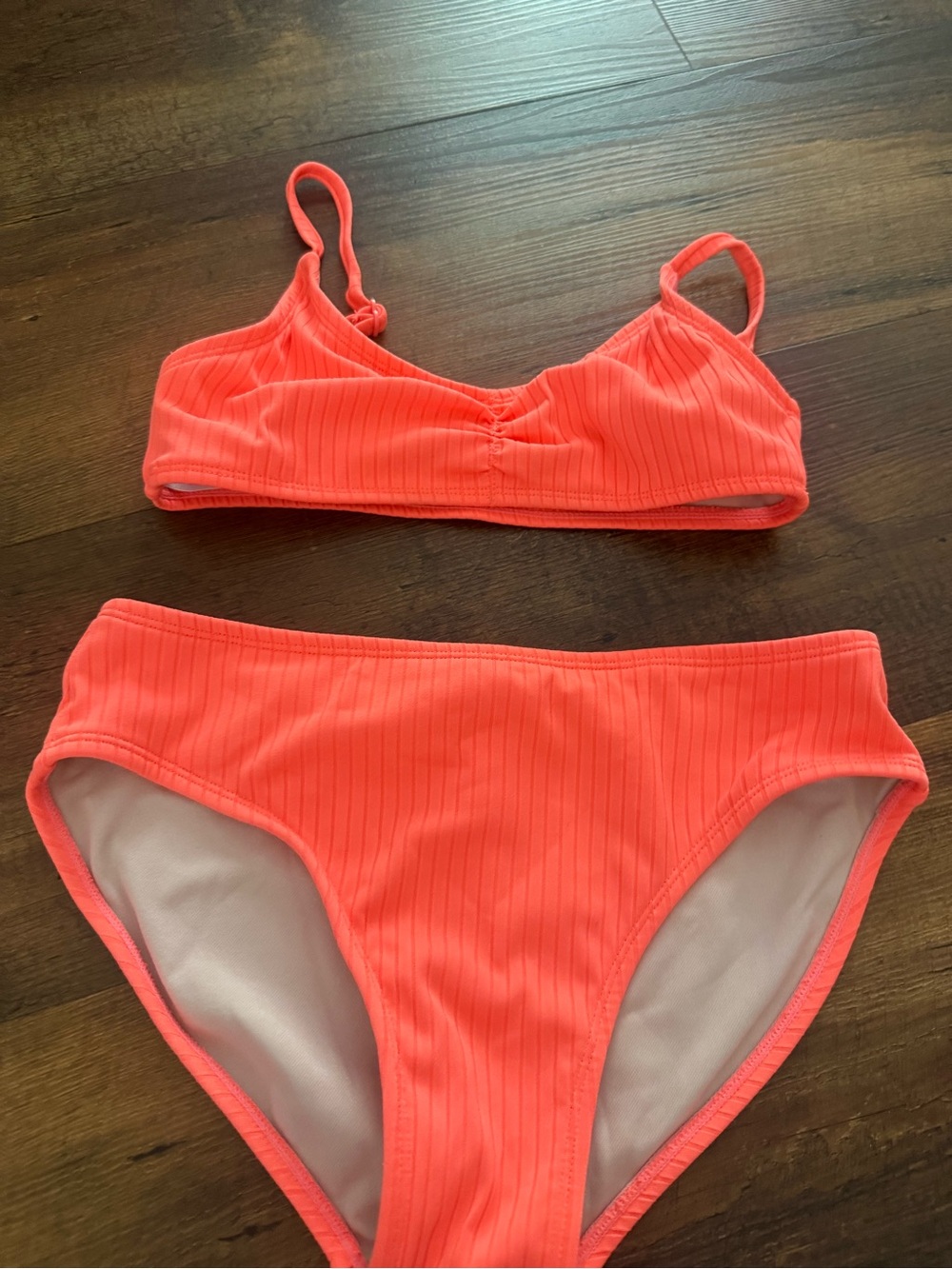 art class Neon Coral Trim Bikini Set